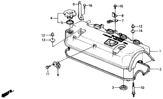 1988 Honda Civic  Cap Assembly, Oil Filler Diagram for 15610PC6000