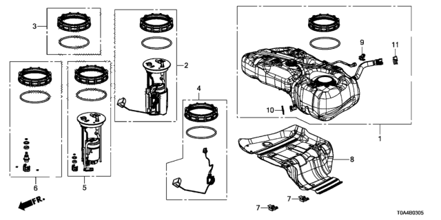 2013 Honda CR-V  Set, Fuel Pump Module Assembly Diagram for 17045T0A010