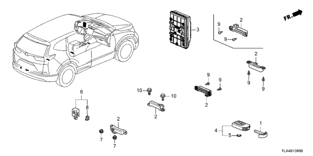 2026 Honda Prelude Fob Assembly Entry Key Diagram for 72147TLAA02
