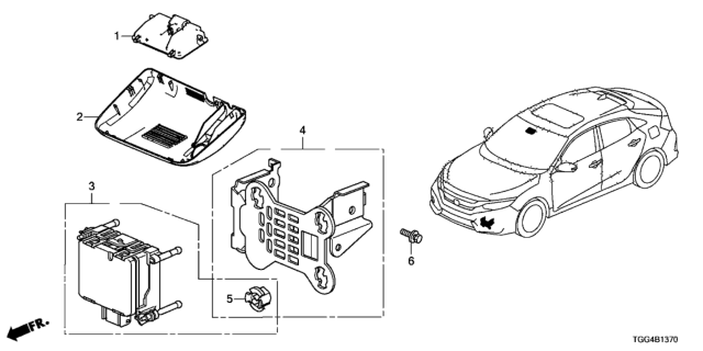 2017 Honda Civic Bracket Set Diagram for 36804TGGA00