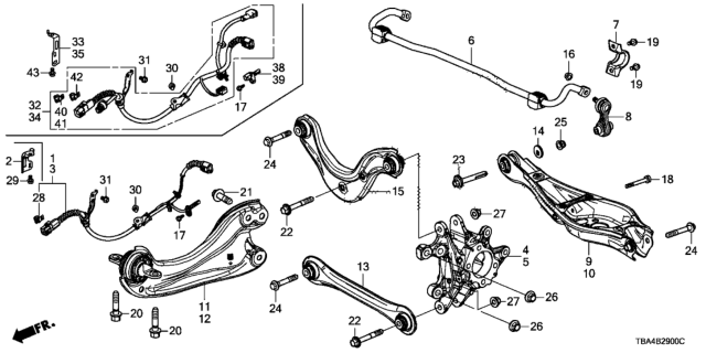 2017 Honda Civic  Bolt, Flange 8X16 Diagram for 90121TBAA00