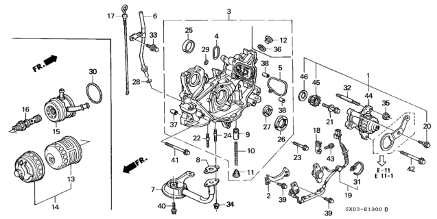 1996 Honda Odyssey  Filter, Oil (Allied Signal Usa) Diagram for 15400PT7005
