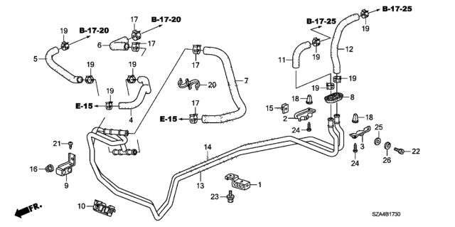 2010 Honda Pilot  Bracket D, Heater Pipe Diagram for 79742STXA01