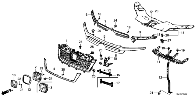 2017 Honda Ridgeline  Striker, Engine Cover Diagram for 91547TZ5A02