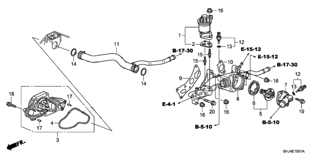 2010 Honda Odyssey  Cover, Thermostat Diagram for 19311RGWA00