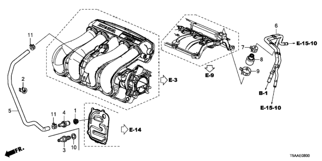 2019 Honda Fit  Pipe Comp, Brther Diagram for 171355R1J00