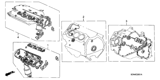 2006 Honda Accord  Gasket Kit, Front Cylinder Head Diagram for 06110RCAA02