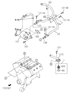 1998 Honda Passport Gasket, Water Manifold Diagram for 8971363460
