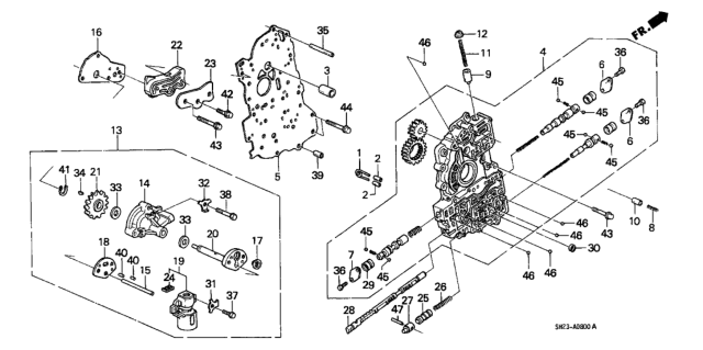 1990 Honda CRX  Valve, Relief Diagram for 27256PA9000