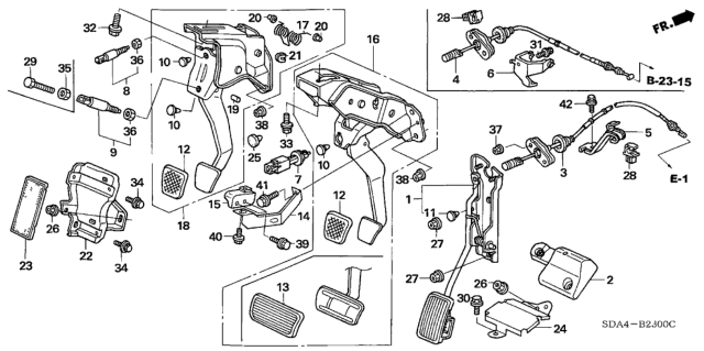 2005 Honda Accord  Stay Assy., Pedal Diagram for 46597SDAA01