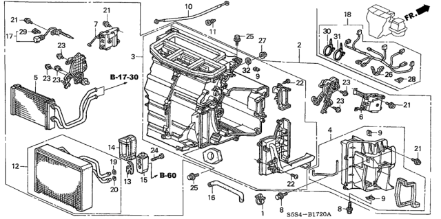 2003 Honda Civic  Heater Sub-Assy. Diagram for 79106S5SS11