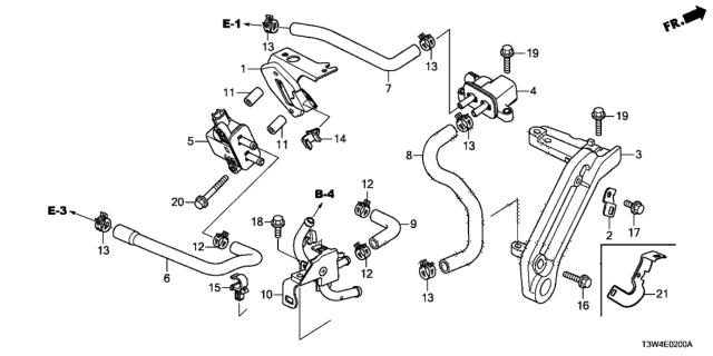 2015 Honda Accord Hybrid  Stay, Pcs Bracket Diagram for 327455K1A00
