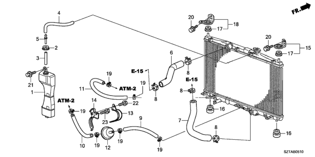 2013 Honda CR-Z Bracket, L. Radiator Mounting (Upper) Diagram for 74176TM8A00