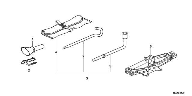 2019 Honda CR-V  Jack Assy., Pantograph Diagram for 89310SWA003