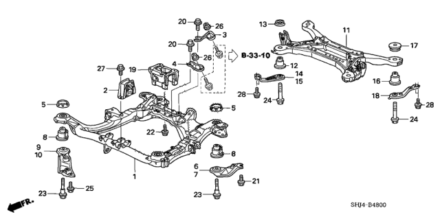 2008 Honda Odyssey Stiffener, Steering Rack (A) Diagram for 50210SHJA00