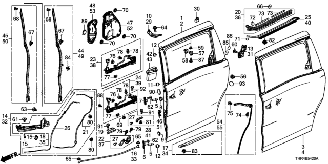 2018 Honda Odyssey  Cover, R. Center Rail Diagram for 72545THRA00