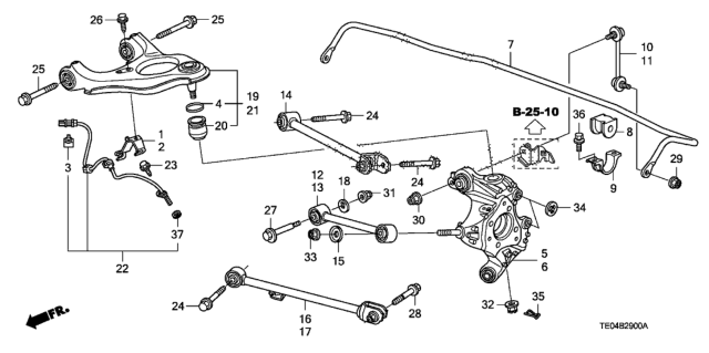 2008 Honda Accord  Nut, Self-Lock (10MM) Diagram for 90361SJA000