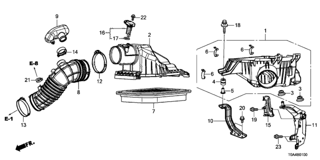 2014 Honda CR-V  Stay A, Air Cleaner Diagram for 17261R5AA00