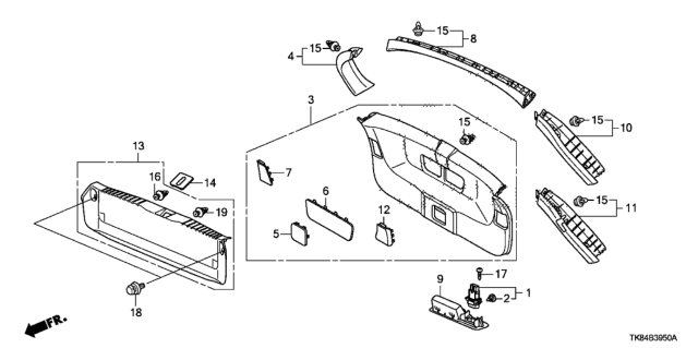 2012 Honda Odyssey Switch Assy., Power Tailgate Diagram for 35800SED003