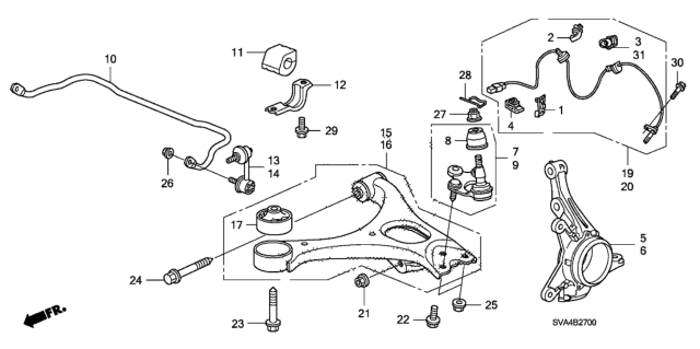 2011 Honda Civic Nut, Castle (14MM) Diagram for 90363S3VA01