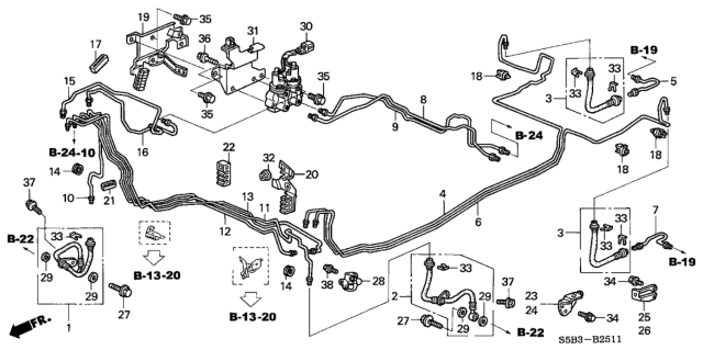 2005 Honda Civic  Valve Assy., Creep Aid System Diagram for 57610S5BA11