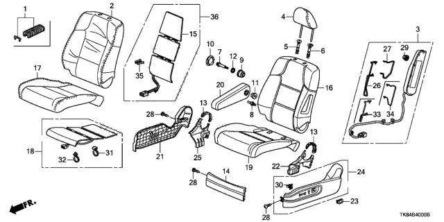 2013 Honda Odyssey  Pad, L. FR. Seat-Back Diagram for 81527TK8X41