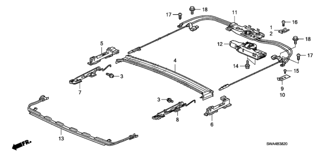 2009 Honda CR-V Bracket A, Cable (L) Diagram for 70147S5AJ01