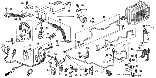 1991 Honda Accord Bolt, Flange (8X45) Diagram for 957010804508