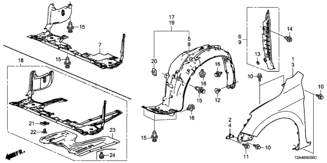 2016 Honda Accord  Plate, Engine Cover (Lower) Diagram for 74112T2FA00