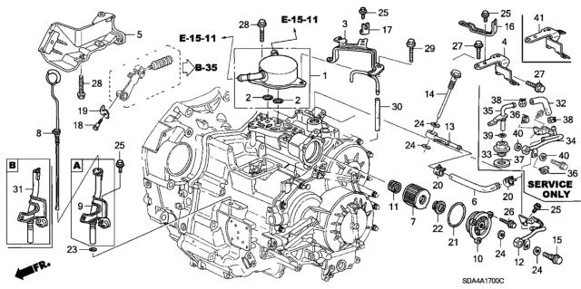 2003 Honda Accord  Pipe A (ATf) Diagram for 25910RAY000