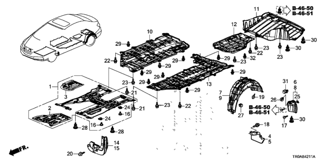2013 Honda Civic  Fender, R. RR. (Inner) Diagram for 74552TR0G01