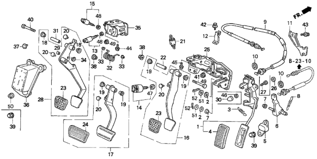 1994 Honda Prelude  Bush, Pedal Diagram for 46504ST5300