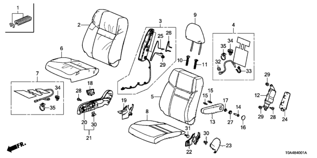 2012 Honda CR-V  Wire A, R. FR. Seat-Back Airbag Diagram for 81285TR0A01