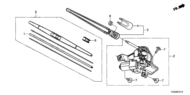 2019 Honda Passport  Blade & Stabilizer Set (400MM) Diagram for 76730THRA21