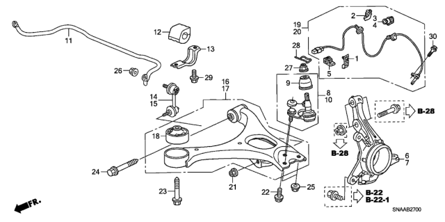 2009 Honda Civic Knuckle, Left Front Diagram for 51216SNA010