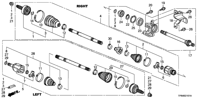 2013 Honda Crosstour  Band B, Driveshaft (Oetiker Limited) Diagram for 44327SDAA11