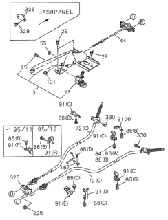 1996 Honda Passport  Retainer, Park Cable Diagram for 8970643123
