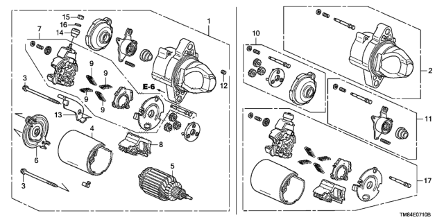 2010 Honda Insight  Gear Cover Set Diagram for 31201RMX014