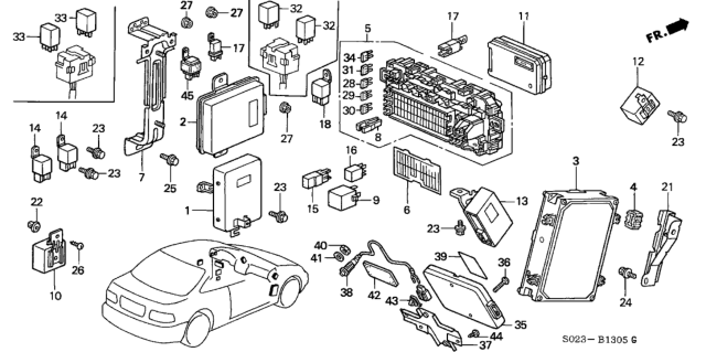 1997 Honda Civic Label, Fuse Diagram for 38205S04A10