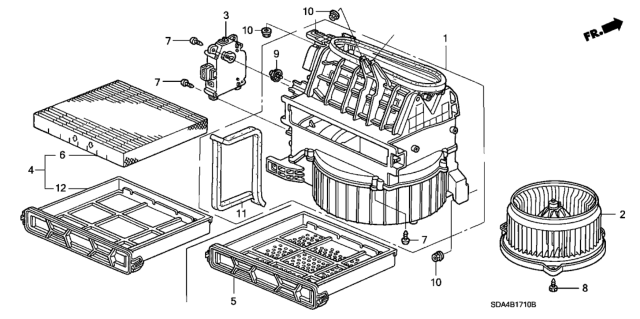 2004 Honda Accord Blower Sub-Assy. Diagram for 79305SDAA11