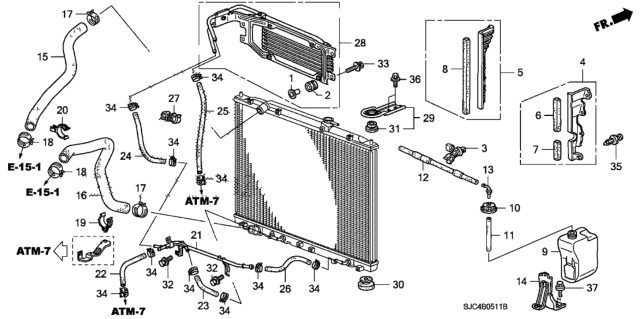 2012 Honda Ridgeline  Seal A Diagram for 19027RJEA00