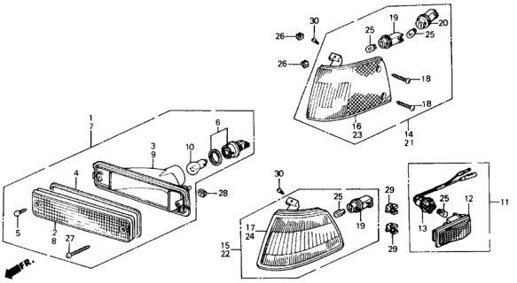 1991 Honda Civic Holder, FR. Position (Black) Diagram for 91580SH3003