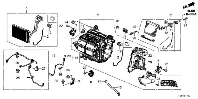 2013 Honda Civic  Heater Sub-Assy. Diagram for 79106TS8A03