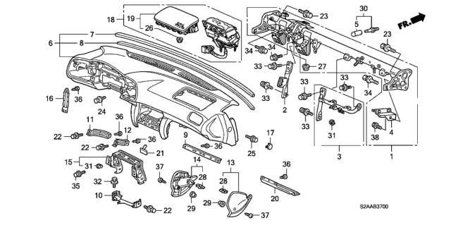2009 Honda S2000  Tag, Passenger SRS Caution Diagram for 78527S0XA21