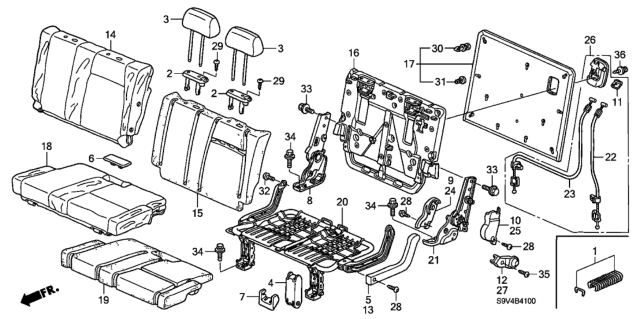 2006 Honda Pilot  Cover, RR. Seat Belt Closeout *NH361L* (CF GRAY) Diagram for 82123S9VA32ZB