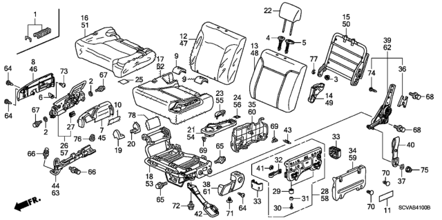 2008 Honda Element  Bolt, Hinge (8MM) Diagram for 90136SCVA01