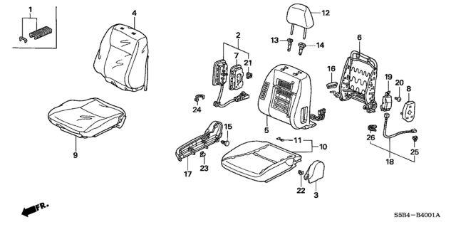 2004 Honda Civic Cover, R. Center *NH361L* (CF GRAY) Diagram for 81115S5AJ01ZA