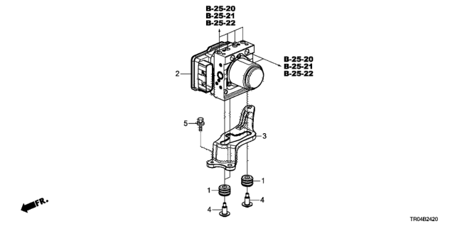 2012 Honda Civic  Modulator Assembly, Vsa Diagram for 57110TR0347