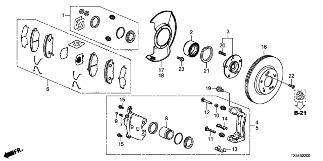 2014 Honda Fit EV  Splash Guard, Front Left Diagram for 45256SLJ000