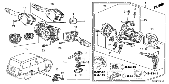 2007 Honda Pilot  Screw, Et (5X18) Diagram for 90132S9VA01